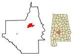 Dallas County Alabama Incorporated and Unincorporated areas Selma Highlighted